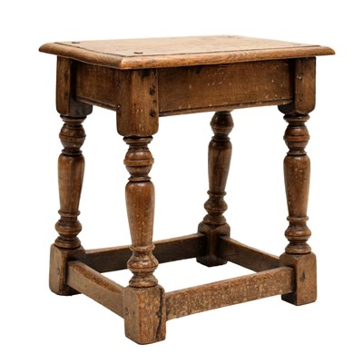 Lot 556 - 17th century oak 'joynt' stool