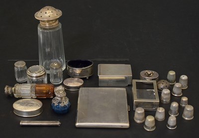 Lot 232 - Quantity of silver items to include a George V silver cigarette case, etc