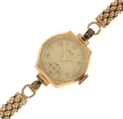 Lot 190 - Uno - Lady's 9ct gold bracelet watch