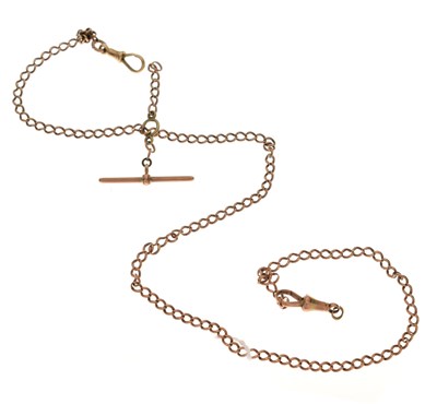 Lot 108 - 9ct rose gold Albert watch chain