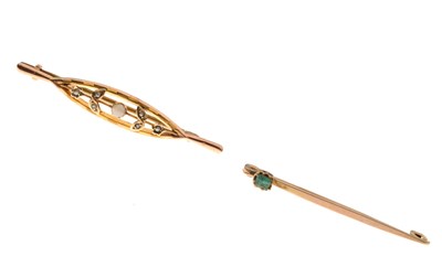 Lot 67 - Edwardian opal and seed pearl 9ct brooch