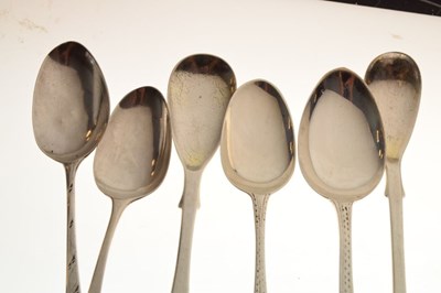 Lot 173 - Quantity of silver teaspoons etc, to include three Victorian Scottish salt spoons, Edinburgh 1859