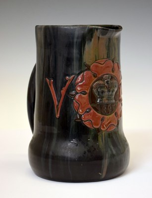 Lot 312 - Elton Ware (Clevedon) pottery, Queen Victoria Diamond Jubilee Royal Commemorative slip ware jug