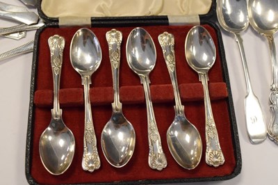 Lot 176 - Quantity of silver teaspoons etc