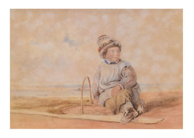 Lot 632 - Follower of John Henry Mole (1814-1886) - Watercolour - 'The Fisher Boy'