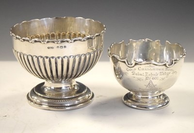 Lot 192 - Two silver Monteith style trophy bowls Birmingham 1905 and Birmingham 1920