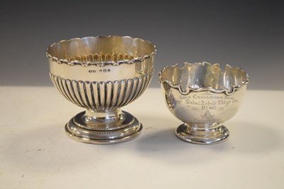 Lot 192 - Two silver Monteith style trophy bowls Birmingham 1905 and Birmingham 1920
