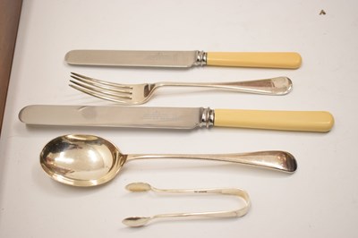 Lot 104 - George V cased part canteen of Old English pattern silver flatware