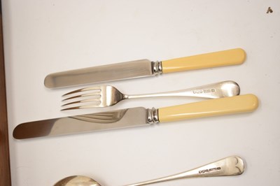 Lot 104 - George V cased part canteen of Old English pattern silver flatware
