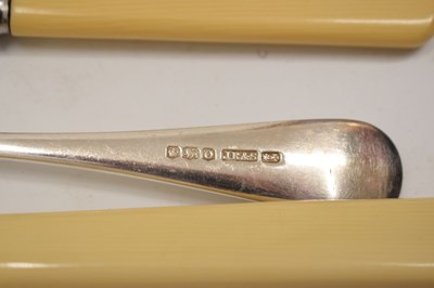 Lot 104 - George V cased part canteen of Old English pattern silver flatware