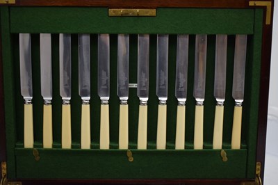 Lot 104 - George V cased part canteen of Old English pattern silver flatware
