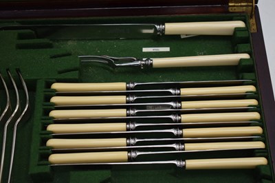 Lot 104 - George V cased part canteen of Old English pattern silver flatware