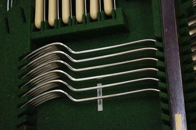 Lot 104 - George V cased part canteen of Old English pattern silver flatware