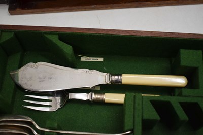 Lot 104 - George V cased part canteen of Old English pattern silver flatware