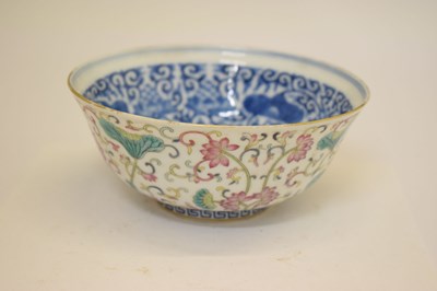 Lot 344 - Chinese Canton Famille Rose porcelain ‘Lotus’ bowl