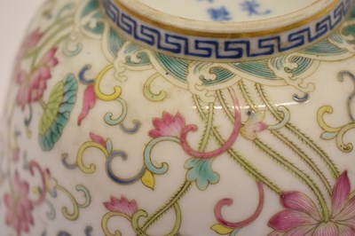 Lot 344 - Chinese Canton Famille Rose porcelain ‘Lotus’ bowl