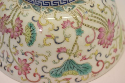 Lot 344 - Chinese Canton Famille Rose porcelain ‘Lotus’ bowl