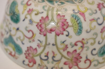 Lot 344 - Chinese Canton Famille Rose porcelain ‘Lotus’ bowl