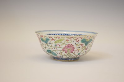 Lot 344 - Chinese Canton Famille Rose porcelain ‘Lotus’ bowl