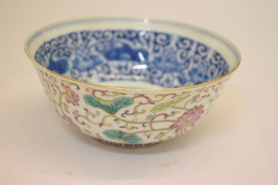 Lot 344 - Chinese Canton Famille Rose porcelain ‘Lotus’ bowl