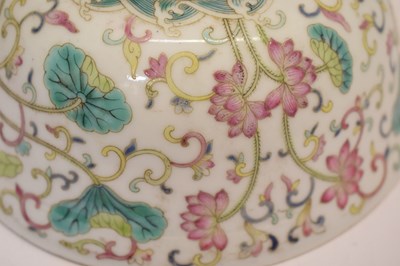 Lot 344 - Chinese Canton Famille Rose porcelain ‘Lotus’ bowl