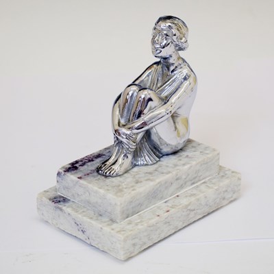 Lot 354 - Art Deco chrome plated car mascot of a seated lady