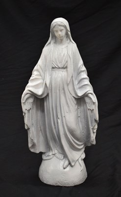 Lot 384 - Late 19th/early 20th century white-painted cast iron figure depicting the Virgin Mary