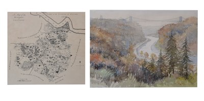 Lot 627 - Frank Shipsides (1908-2005) - Watercolour - 'November', Avon Gorge