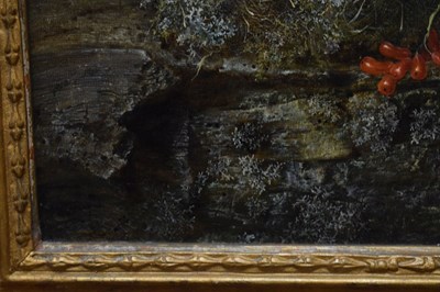 Lot 430 - Attributed to William H. Ward (fl.1850-1882) - Oil on canvas - Still life of fruit and birds nest