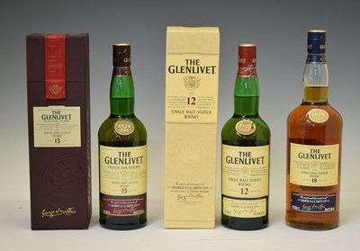 Lot 413 - Three bottles of The Glenlivet single scotch whisky