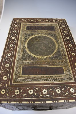 Lot 367 - 18th century Indian ivory-inlaid hardwood table cabinet