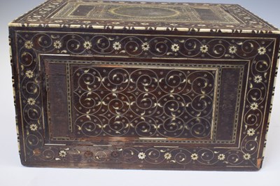 Lot 367 - 18th century Indian ivory-inlaid hardwood table cabinet