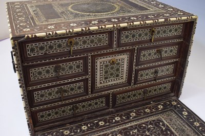 Lot 367 - 18th century Indian ivory-inlaid hardwood table cabinet