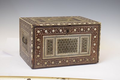 Lot 367 - 18th century Indian ivory-inlaid hardwood table cabinet