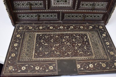 Lot 367 - 18th century Indian ivory-inlaid hardwood table cabinet