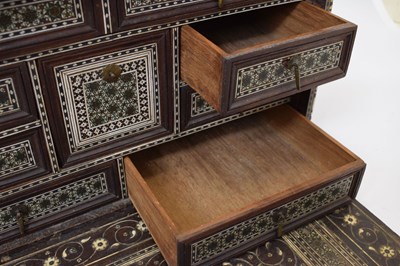 Lot 367 - 18th century Indian ivory-inlaid hardwood table cabinet