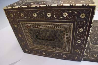 Lot 367 - 18th century Indian ivory-inlaid hardwood table cabinet