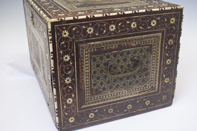 Lot 367 - 18th century Indian ivory-inlaid hardwood table cabinet