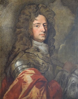 Lot 397 - Circle of Sir Godfrey Kneller, (1646-1723) - Oil on canvas – Portrait of a gentleman