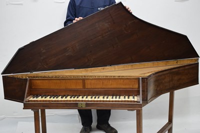 Lot 290 - George III mahogany-cased bentside spinet