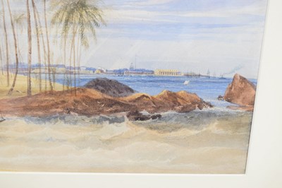 Lot 408 - Andrew Nicholl R.H.A. (Irish, 1804-1886) - Watercolour - Colombo, Ceylon coastal scene