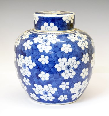 Lot 336 - Chinese blue and white large dish and ginger jar