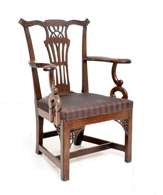 Lot 762 - George III mahogany elbow chair