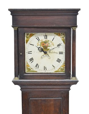 Lot 674 - Early 19th century stained oak longcase clock, W. Carter, Salisbury