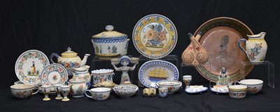 Lot 551 - Large quantity of handpainted Breton Quimper pottery