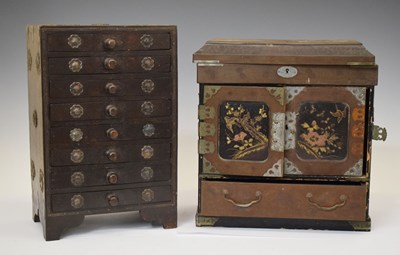 Lot 623 - Japanese Meiji period eight-drawer lacquered jewellery cabinet