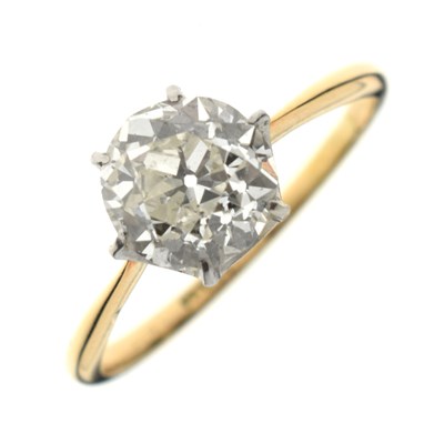 Lot 3 - Diamond solitaire 18ct yellow gold ring