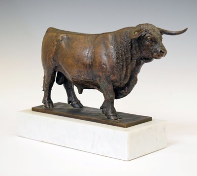 Lot 180 - Sally Arnup, FRBS, ARCA, (1930-2015) - Limited edition bronze Longhorn bull