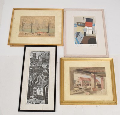 Lot 638 - Arthur Cecil Fare RWA (1876-1959) - Watercolour study of College Green, etc