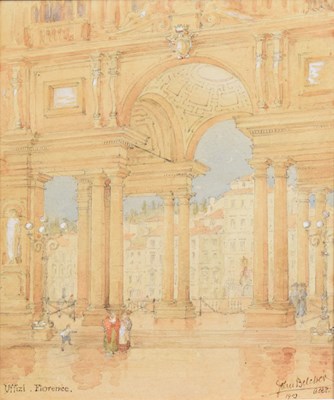 Lot 409 - John Belcher, RA (1841-1913)  - Pencil and watercolour - The Uffizi, Florence